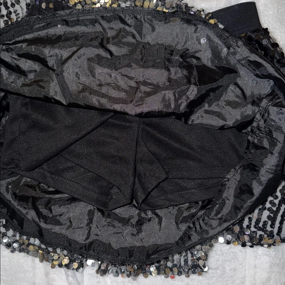 Justice black sequin skirt (shorts underneath) size 10 girls